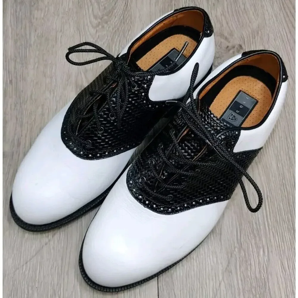Nike Leather Golf Shoe Kempshall Last Mens 7 White Black‎ Gore-Tex 183235-101